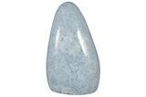 Polished, Free-Standing Blue Calcite - Madagascar #220335-1
